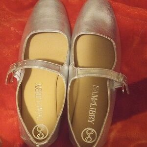 Sam & Libby Metallic Silver Flats
